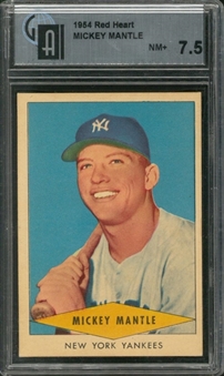1954 Red Heart Dog Food Mickey Mantle – GAI NM+ 7.5